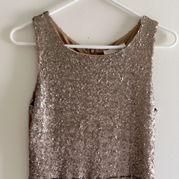 NWT M.M Couture gold sequin cocktail party mini dress - Picture 4 of 6
